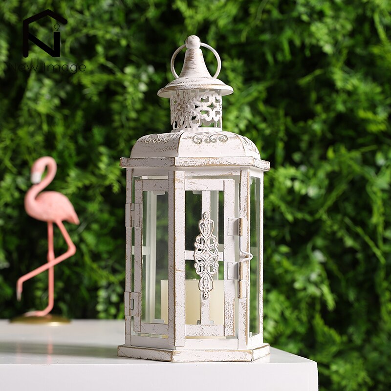 Détail Lanterne Métal Blanc - Esprit Chandelier