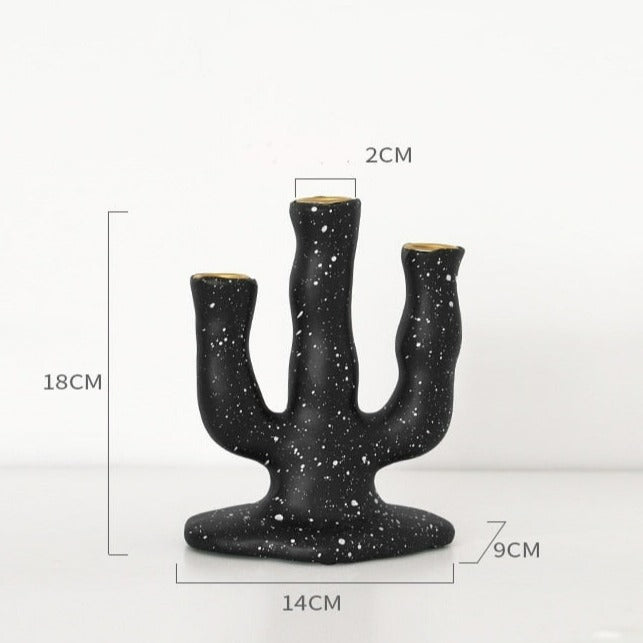 Dimensions Chandelier Cactus Résine Noir - Esprit Chandelier