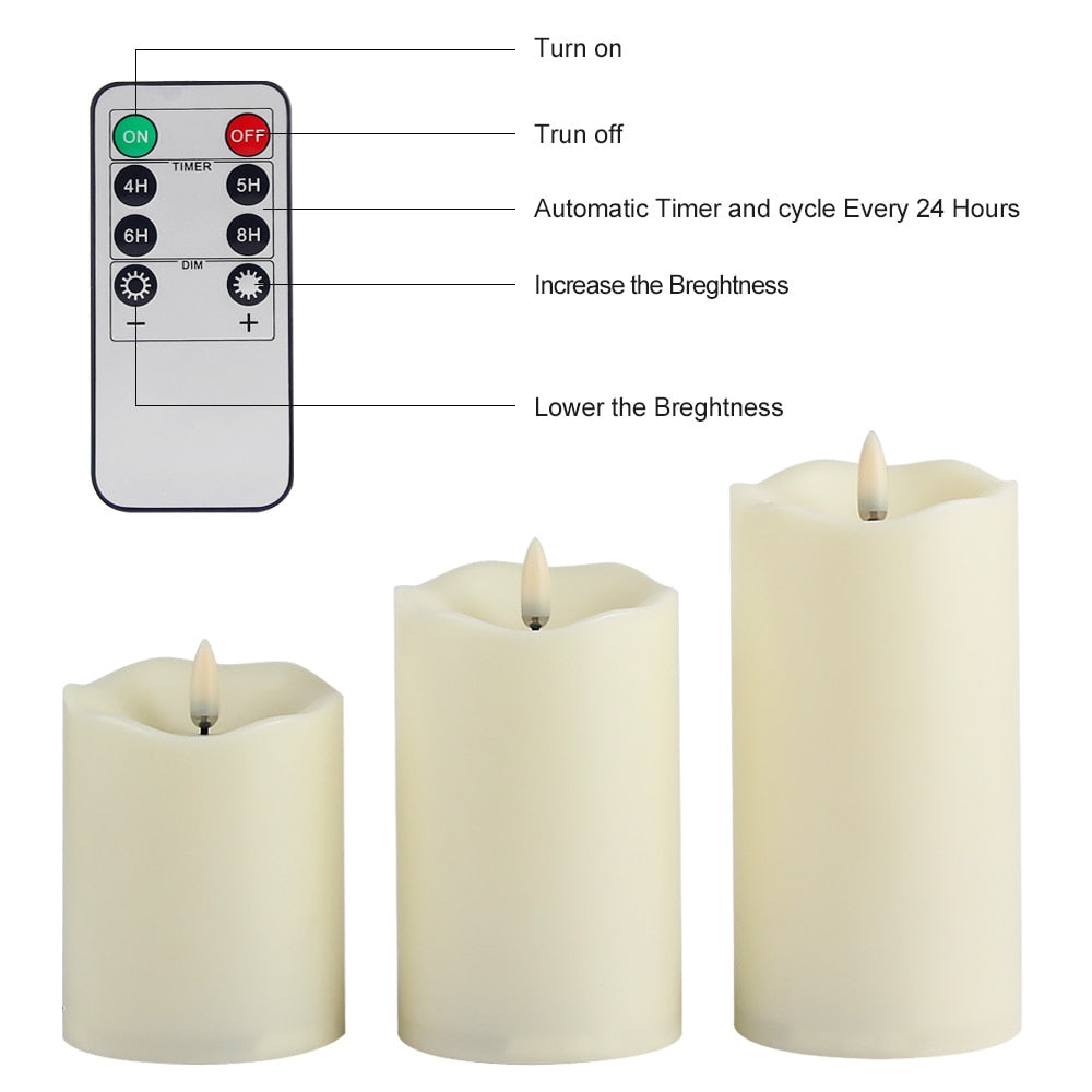 Telecommande bougie cylindriques led - Esprit Chandelier