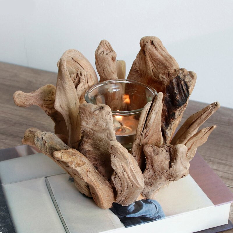 Bougeoir Bois Flotté - Esprit Chandelier