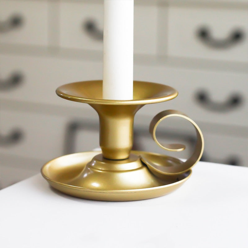 Bougeoir Classique Anse Escargot Doré - Esprit Chandelier