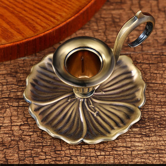 Bougeoir classique bronze coupelle fleur - Esprit Chandelier