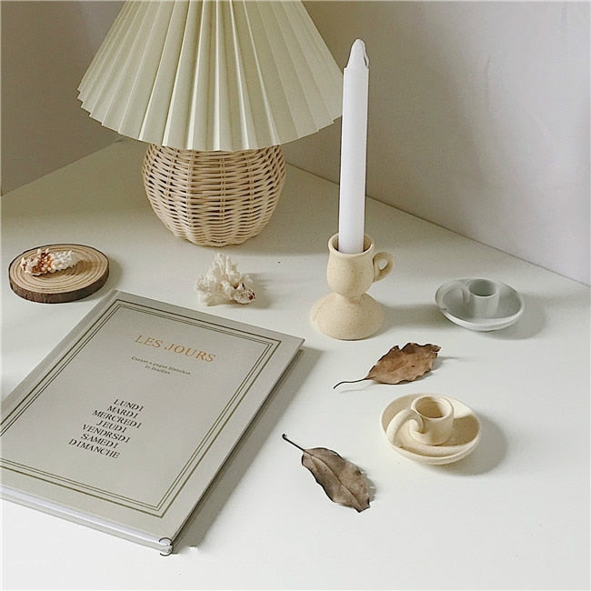 Bougeoir céramique Beige - Esprit Chandelier