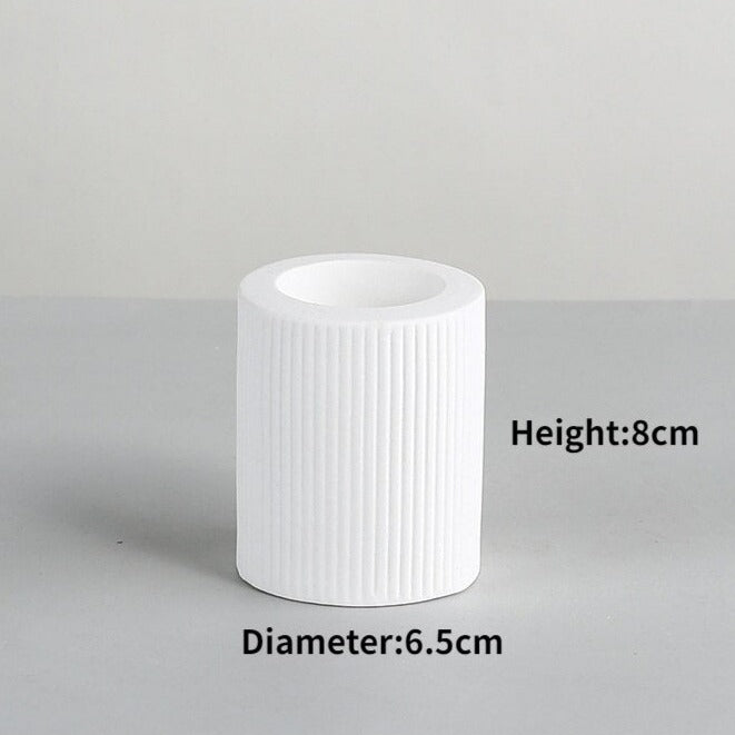 Dimensions bougeoir cylindre blanc - Esprit Chandelier