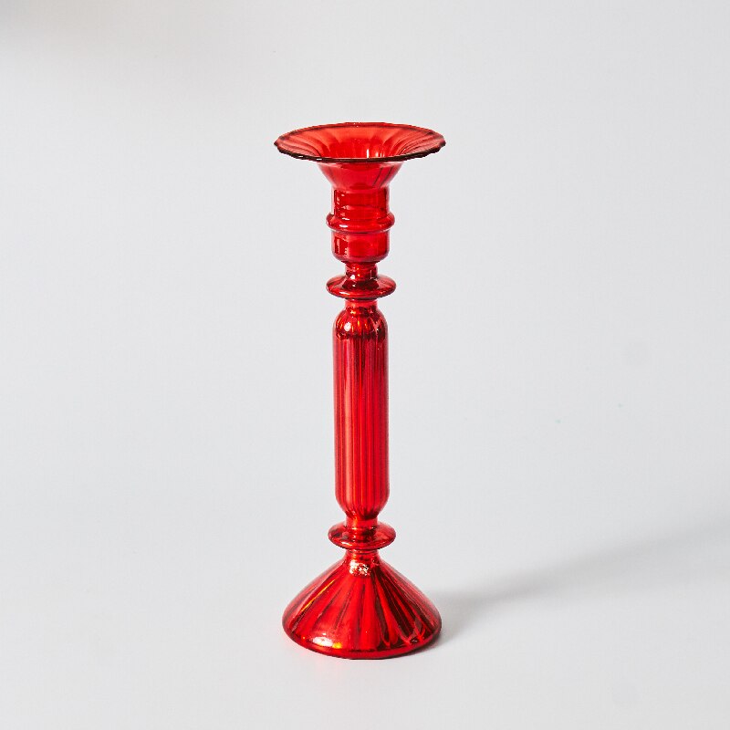 Chandelier Colonne Verre Rouge - Esprit Chandelier