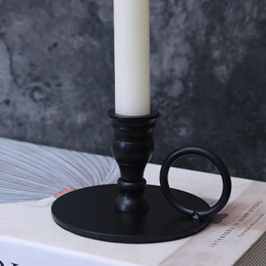 Bougeoir coupelle plate noire - Esprit Chandelier