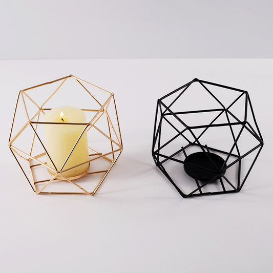 bougeoir géometrique doré - Esprit Chandelier