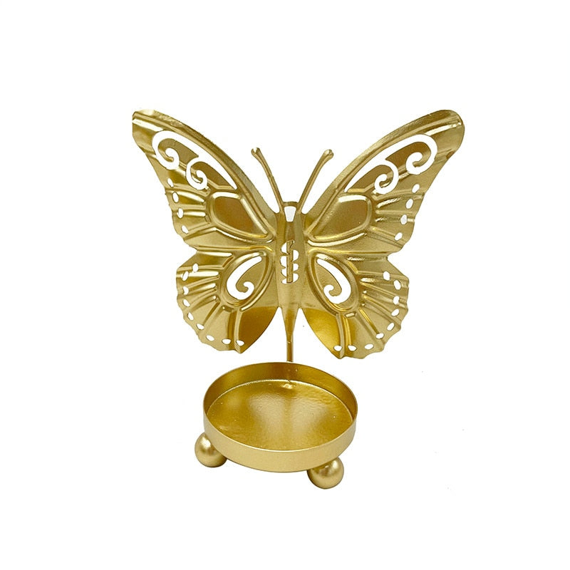 Bougeoir papillon metal doré - Esprit Chandelier