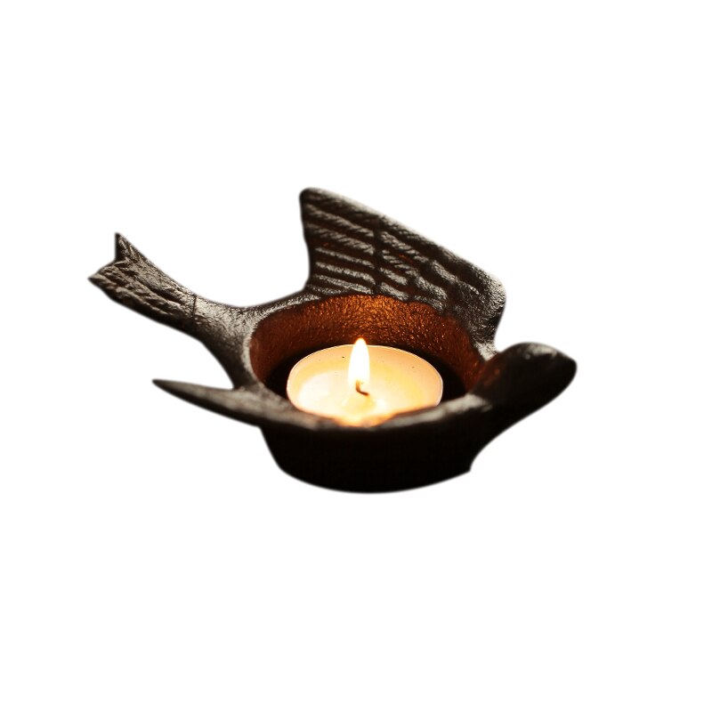 Bougeoir en Fonte noir Oiseau - Esprit Chandelier