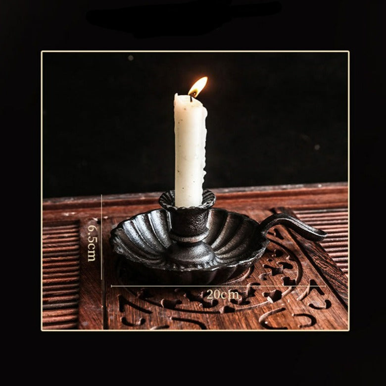 bougeoir en fonte vintage bronze - Esprit Chandelier