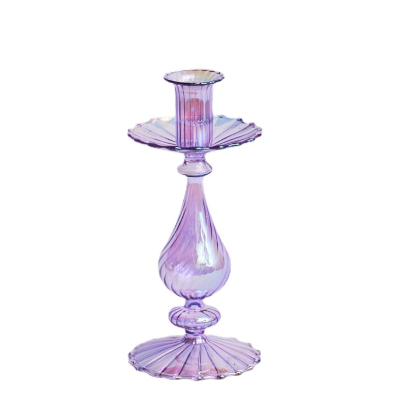 Bougeoir Goutte Irisé - Esprit Chandelier