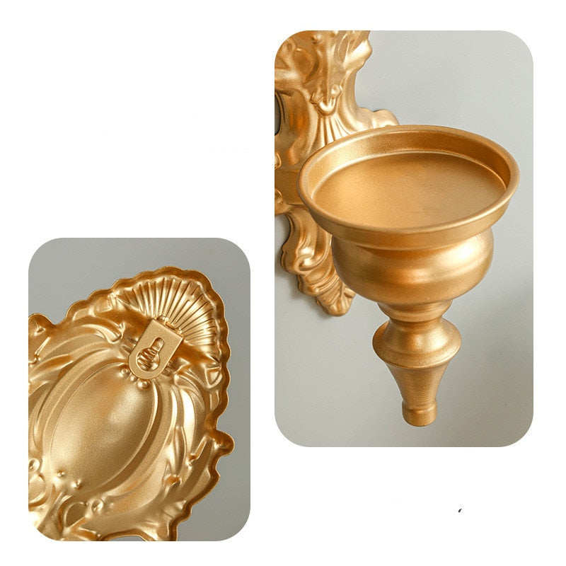 bougeoir mural baroque dore detail - Esprit Chandelier