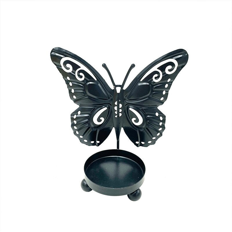 Bougeoir Papillon metal noir - Esprit Chandelier