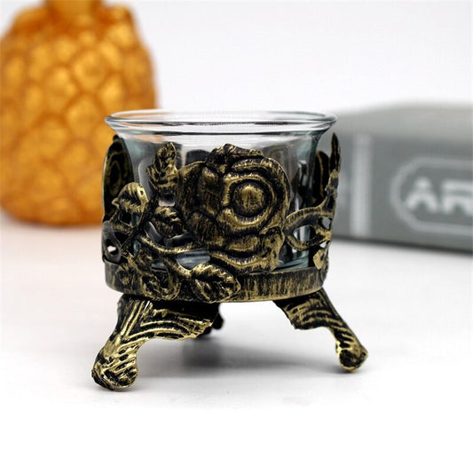 Bougeoir Noir Roses Mordoré - Esprit Chandelier