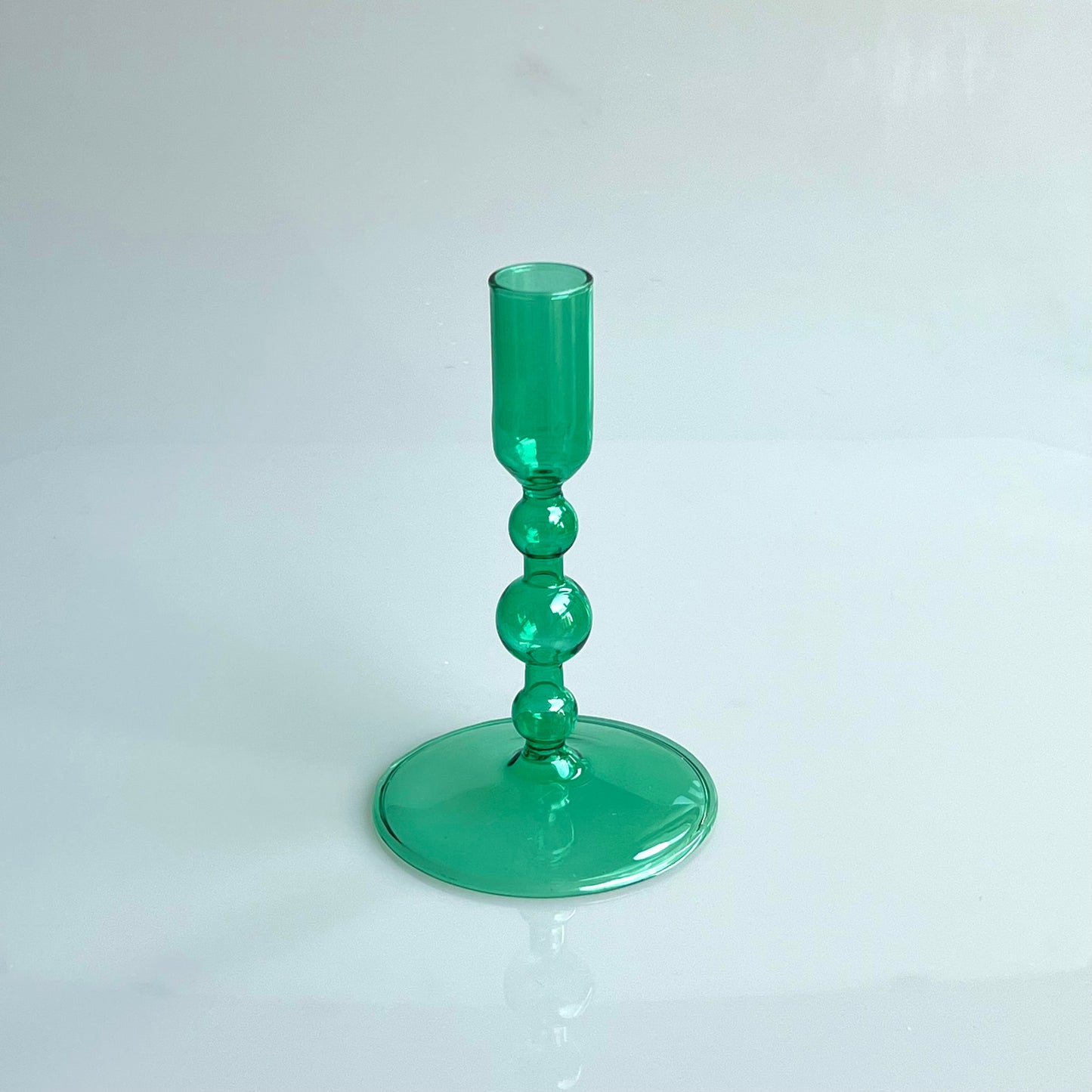 Bougeoir Verre Vert - Esprit Chandelier