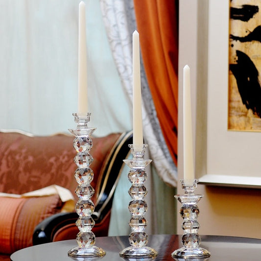 3 bougeoirs en cristal moderne - Esprit Chandelier