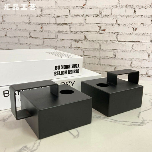 bougeoirs industriels noirs - Esprit Chandelier