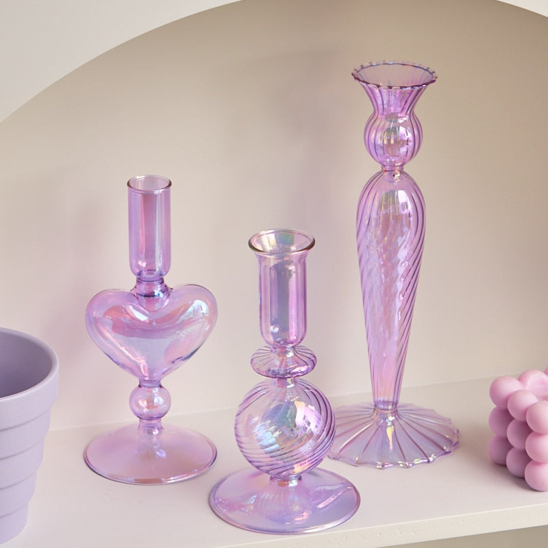 bougeoirs chandeliers violet  - Esprit Chandelier