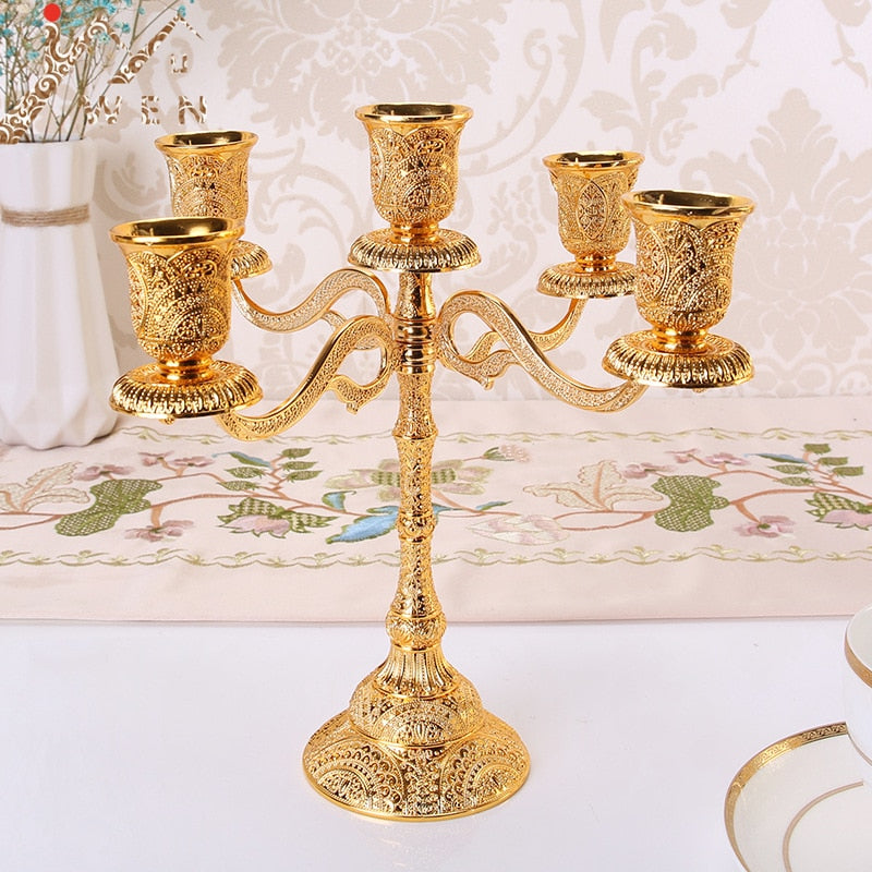 Candélabre 5 branches doré Ornement - Esprit Chandelier