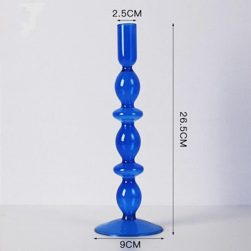 chandelier bulle verre bleu