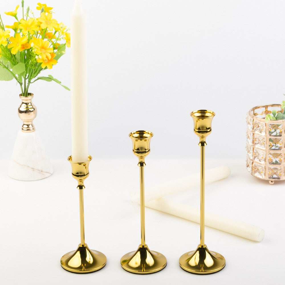 3 Chandeliers Tulipe Doré - Esprit Chandelier