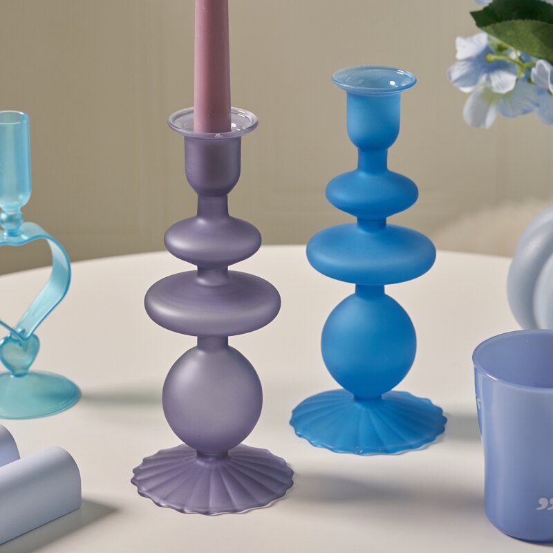 chandelier verre pastel violet mat