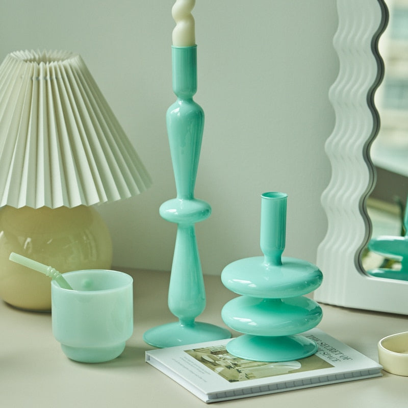 chandelier verre vert jade - Esprit Chandelier