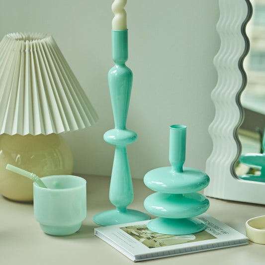 chandelier verre vert jade - Esprit Chandelier