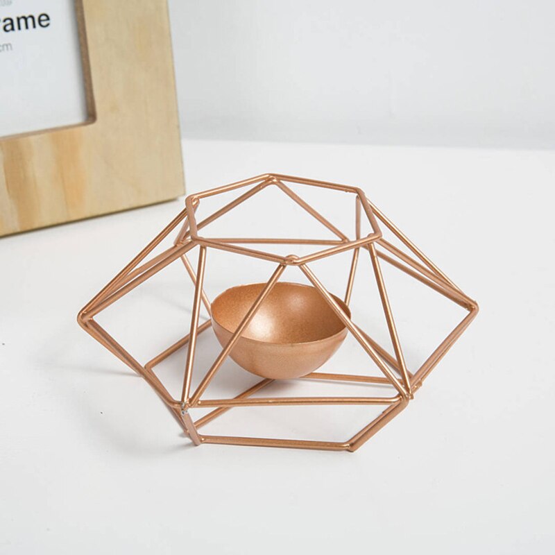 bougeoir geometrique cuivre - Esprit Chandelier