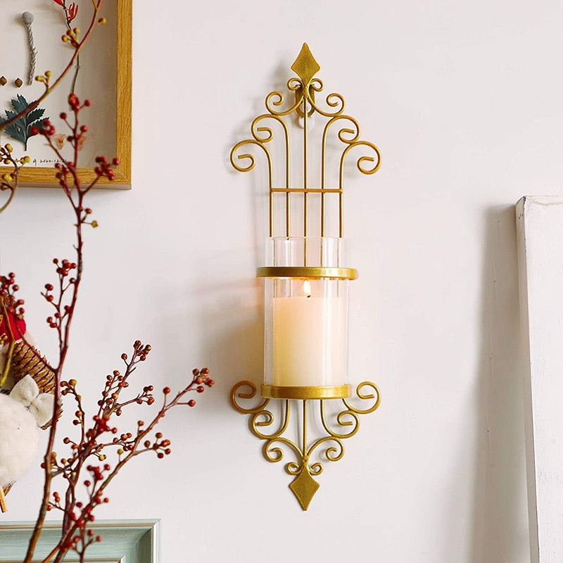 photophore mural dore - Esprit Chandelier