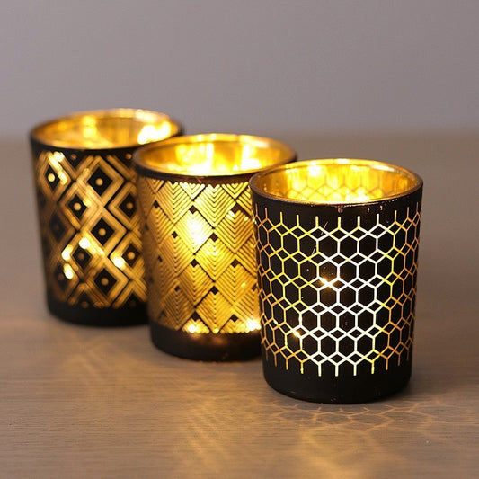 Déco photophore noir or - Esprit Chandelier