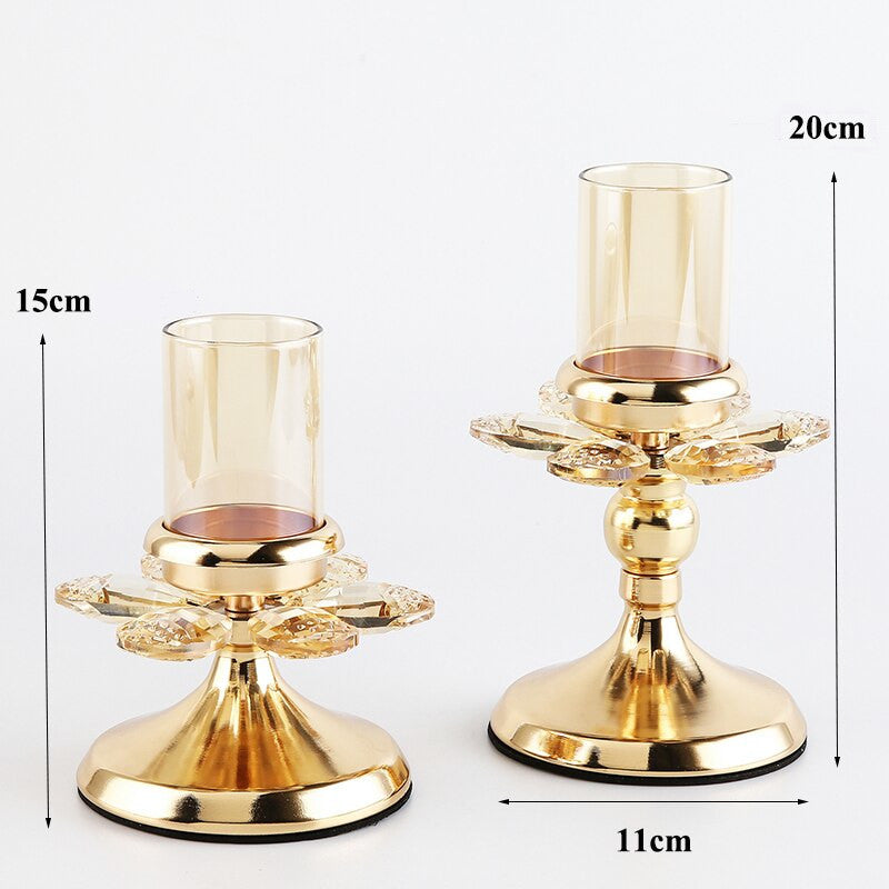 Dimensions photophore pied doré - Esprit Chandelier