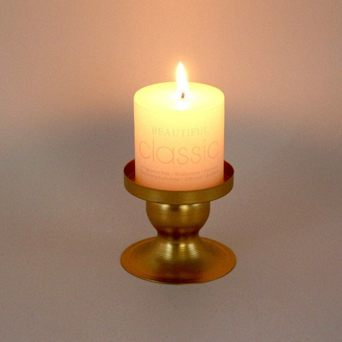 Porte Bougie Métal Doré - Esprit Chandelier