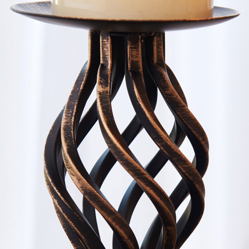Bougeoir Fer Torsadé Noir - Esprit Chandelier