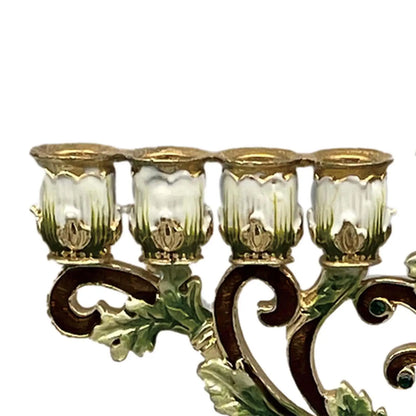 bobèches Candelabre 9 Bougies Hanukka beiges - Esprit Chandelier