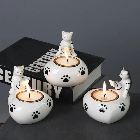 Bougeoir Chat Coeur - Esprit Chandelier