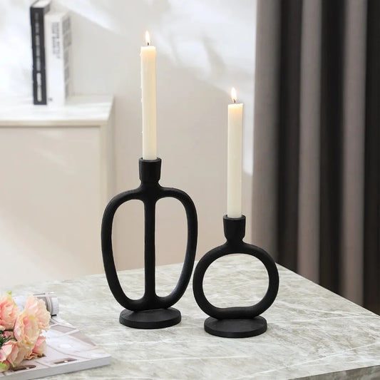 Bougeoir Contemporain céramique noir - Esprit Chandelier