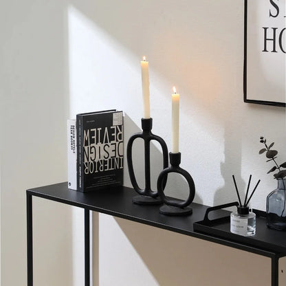 Bougeoir Contemporain ceramique noir design - Esprit Chandelier