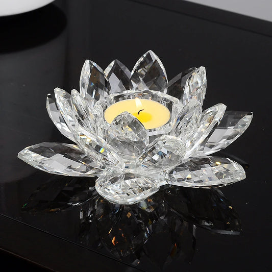 Bougeoir Cristal Lotus - Esprit Chandleier