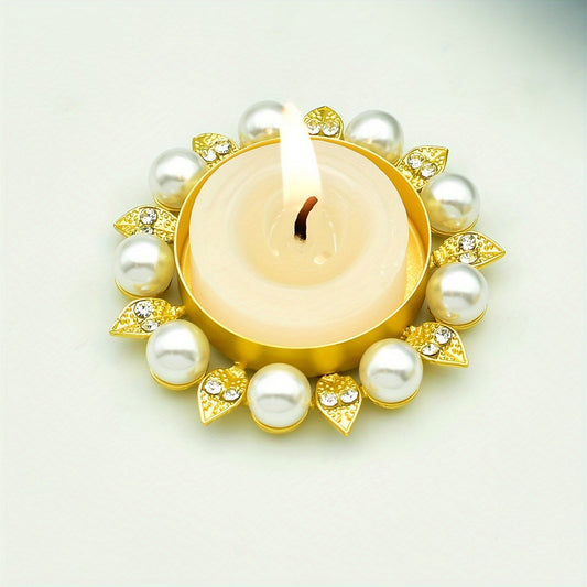 Bougeoir Doré Perles - Esprit Chandelier