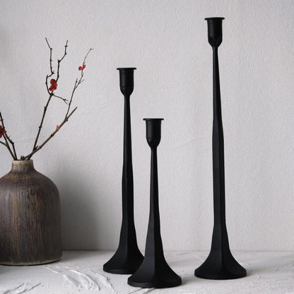 Bougeoir Haut Noir Brut - Esprit Chandelier