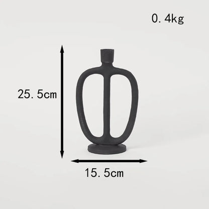 Bougeoir haut céramique noir design - Esprit Chandelier