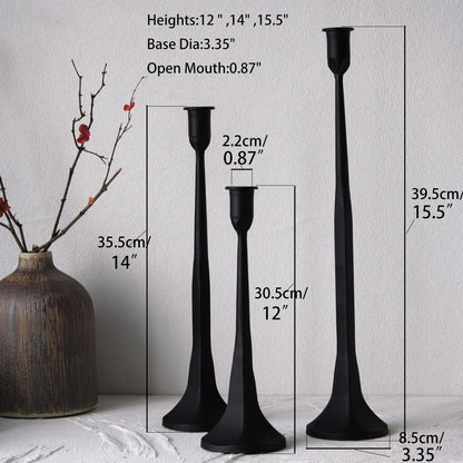 Bougeoirs Noir Brut Format - Esprit Chandelier