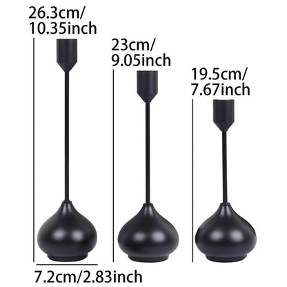 Bougeoirs Noir goutte format - Esprit Chandelier