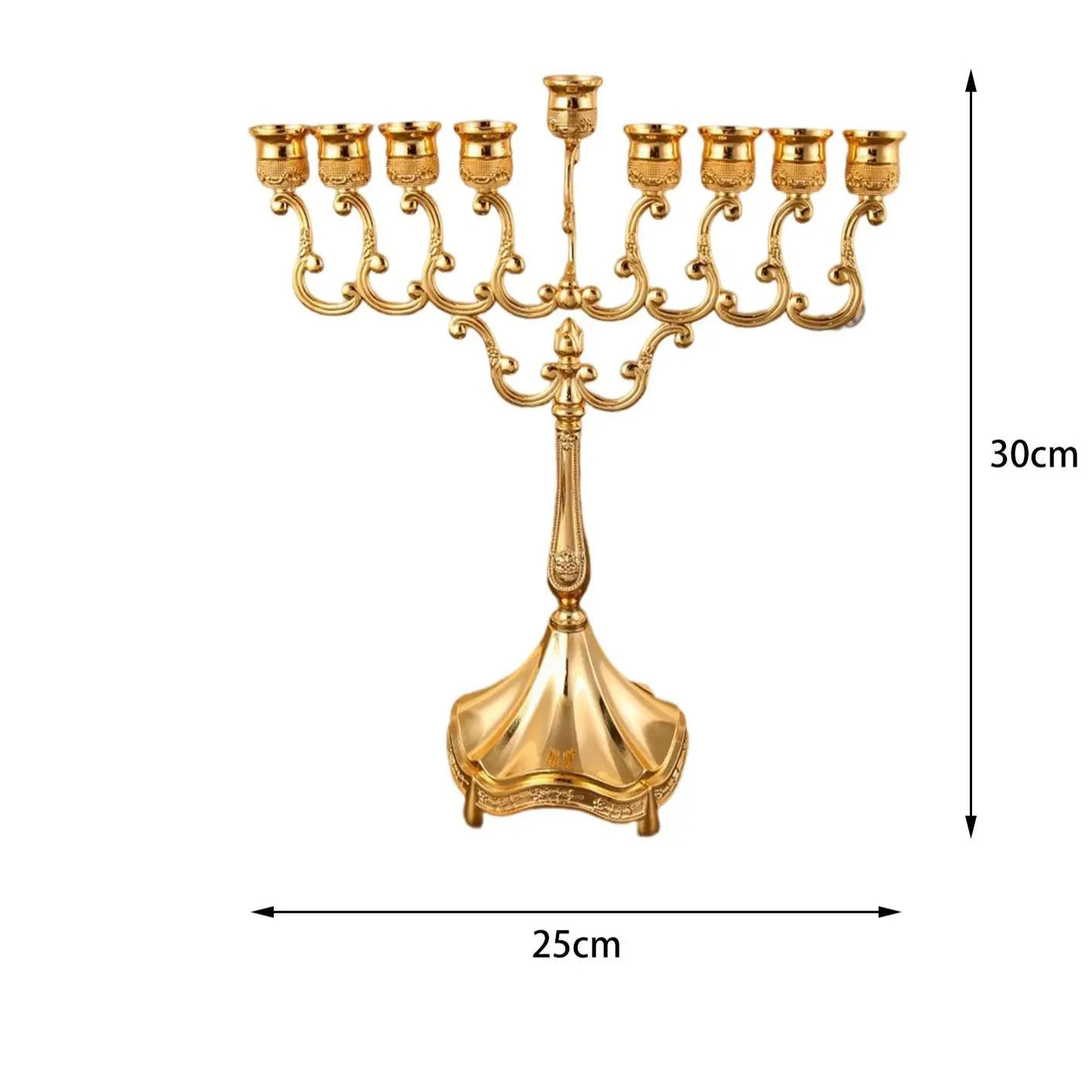 Candélabre 9 branches Hanukkia dore - Esprit Chandelier