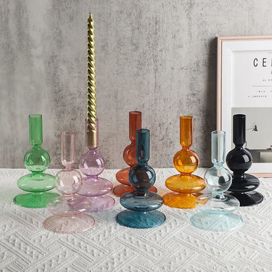 Petit Bougeoir - Verre Coloré
