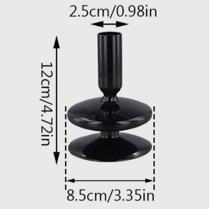bougeoir 1 anneau plat noir verre  -Esprit Chandelier