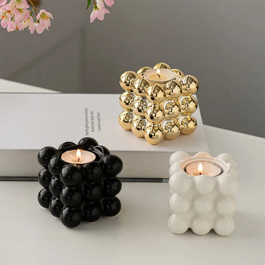bougeoir céramique cube - Esprit Chandelier