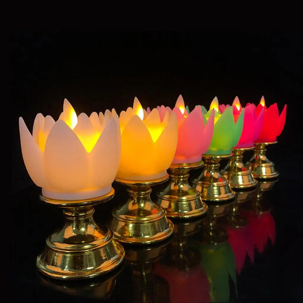 bougeoir colore led lotus - Esprit Chandelier