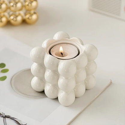 bougeoir cube blanc - Esprit Chandelier